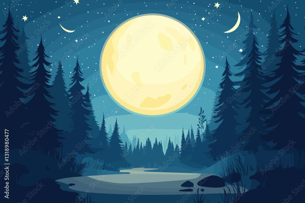 Fototapeta premium vector illustration of a full moon