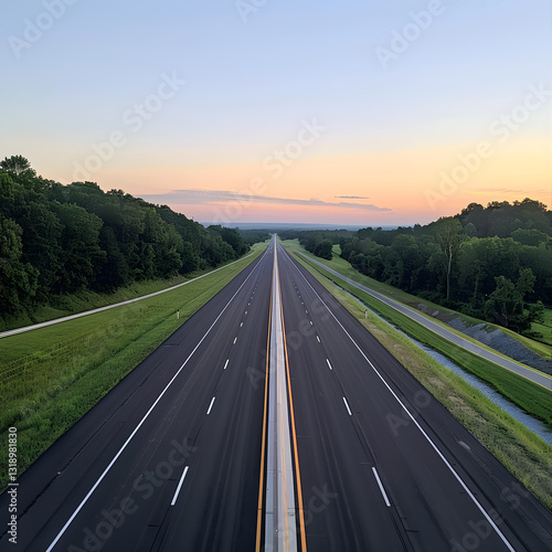 Scenic Beauty of an Impeccably Maintained Highway in Tennessee