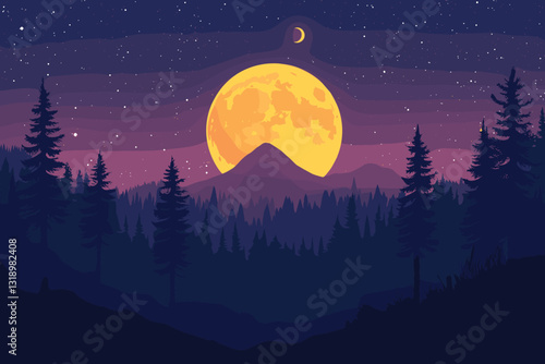 vector illustration of a full moon
