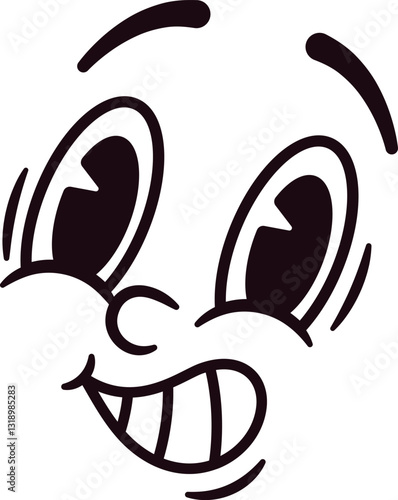 Retro cute cartoon mascot vector illustration