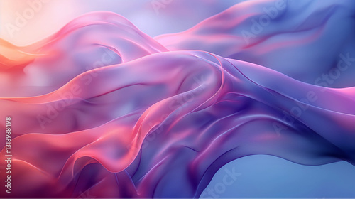 Wallpaper Mural Abstract Flowing Fabric in Soft Pink and Blue Hues Torontodigital.ca
