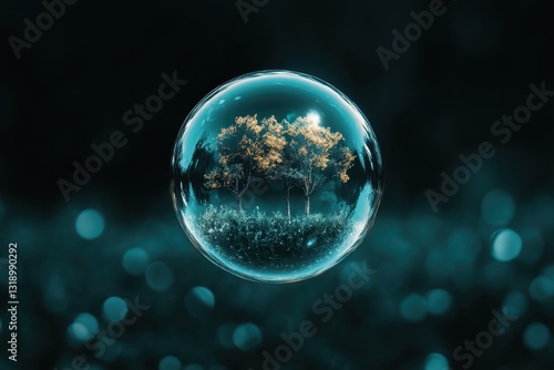 Wallpaper Mural carbon neutral concept.bubbles with forest Torontodigital.ca