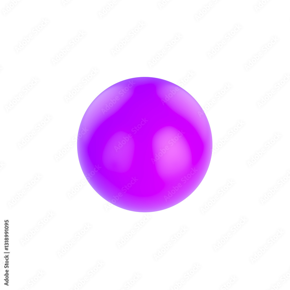 Obraz premium A smooth purple glossy sphere with highlights and reflections. Ideal for graphic design and creative visuals.