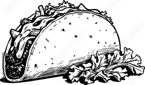 Delicious taco creation mexican kitchen food illustration vibrant environment close-up view culinary delight