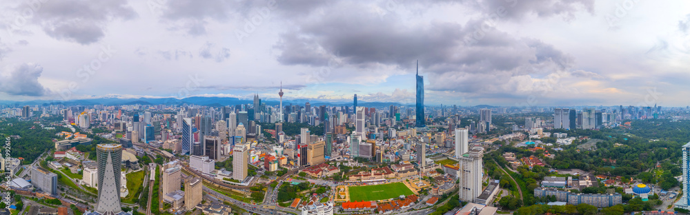 Obraz premium Aerial view cityscape panoramic in the capital of Malaysia Kuala Lumpur