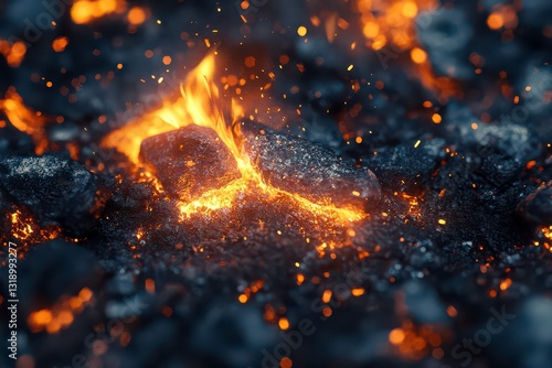 Hyperrealistic Macro Shot of Spark Igniting Tinder