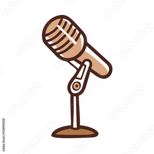 Microphone stand icon showcasing sound, performance equipment concept