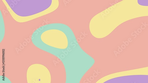 Easter Background with Pastel Colors features an abstract pattern with soft, organic shapes in pastel colors, creating a playful and modern aesthetic suitable for backgrounds or design projects.