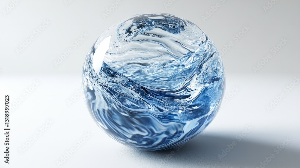 A perfect sphere of water, its surface rippling with delicate patterns, isolated on a white background, highly detailed and photorealistic A perfect sphere of water, its surface rippling with delicate patterns, isolated on a white background, highly detailed and photorealistic