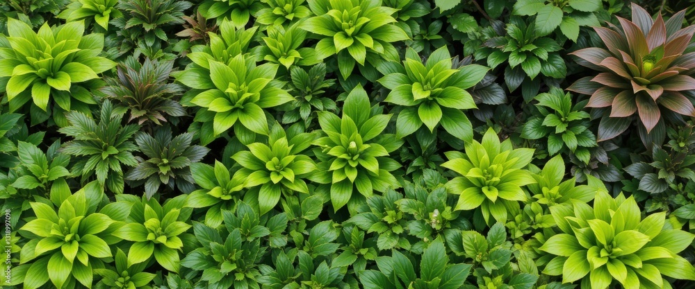 Obraz premium Lush Green Foliage, Tropical Plants Texture - Nature and Botanicals