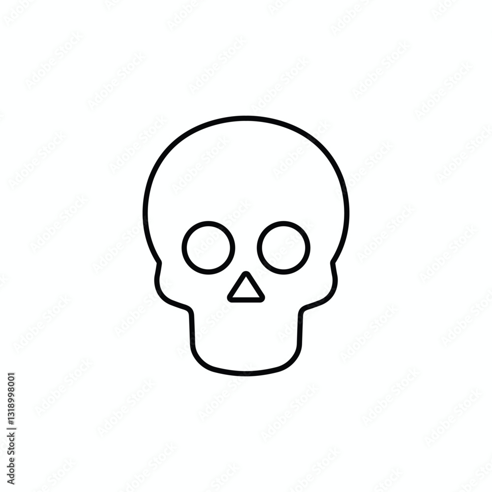 Minimalist Line Art Skull Icon for Halloween and Gothic Designs, Perfect for T-Shirts, Stickers, and Print Projects Minimalist Line Art Skull Icon for Halloween and Gothic Designs, Perfect for T-Shirts, Stickers, and Print Projects