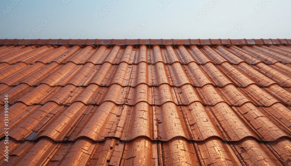 Red Tile Roof Texture Background - Architectural details Red Tile Roof Texture Background - Architectural details