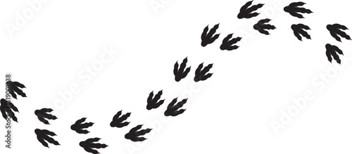 Dinosaur tracks icon . Dragon tracks foot print symbol silhouette black vector  isolated on transparent background. Dino cute trail texture. Hand drawn paleontology dinosaur paw prints.