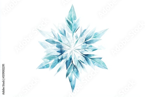 Beautiful Frosted Snowflake Design with Blue and White Colors