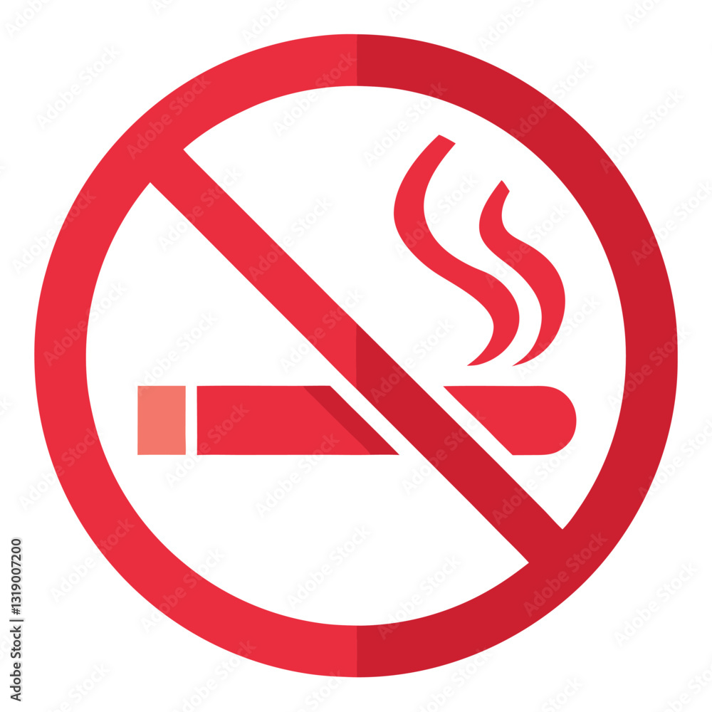 No smoking red sign with minimal details vector. No smoking red sign with minimal details vector.