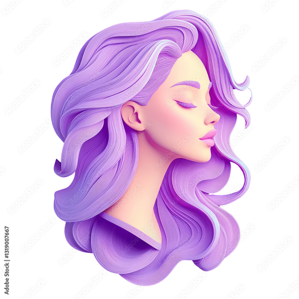 A stylized illustration of a woman with flowing purple hair, showcasing beauty and creativity. A stylized illustration of a woman with flowing purple hair, showcasing beauty and creativity.