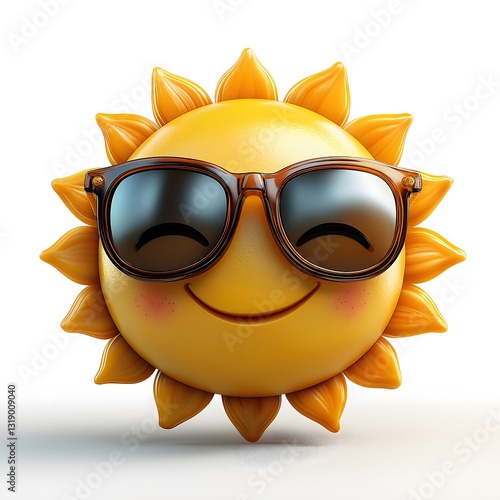 Smiling sun emoji with sunglasses