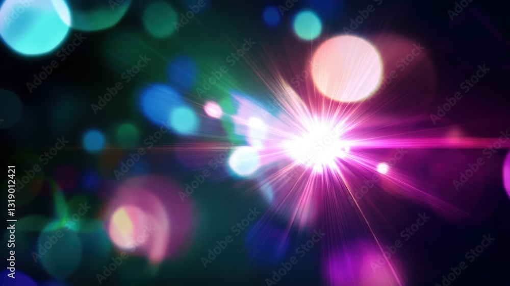 Obraz premium Striking Abstract Lighting for Background: Digital Lens Flare on a Dark Canvas