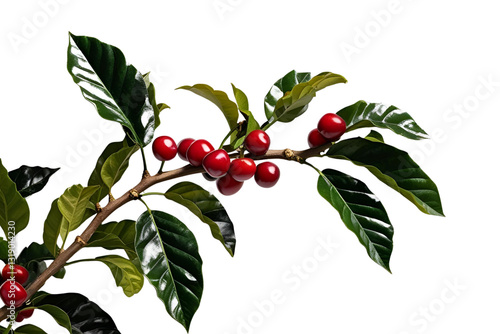 branch of red berries isolated on transparent background