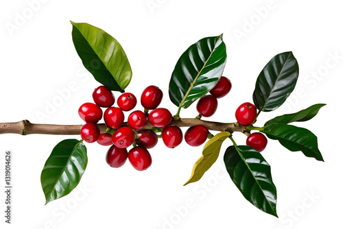 branch of red berries isolated on transparent background
