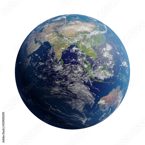 Fototapeta Naklejka Na Ścianę i Meble -  Realistic earth planet isolated on transparent background, PNG