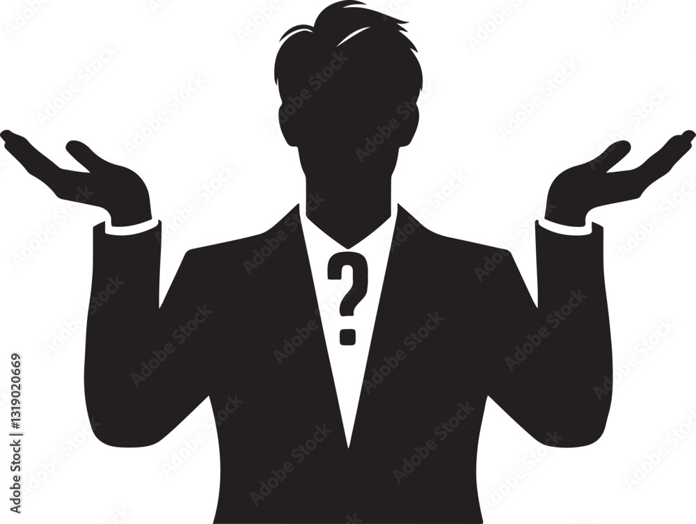Shrugging shoulders with palms up vector illustration Shrugging shoulders with palms up vector illustration