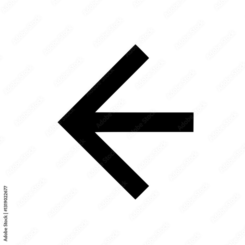 Simple arrow icon pointing to the left isolated on a created as a scalable vector graphic (SVG) Simple arrow icon pointing to the left isolated on a created as a scalable vector graphic (SVG)