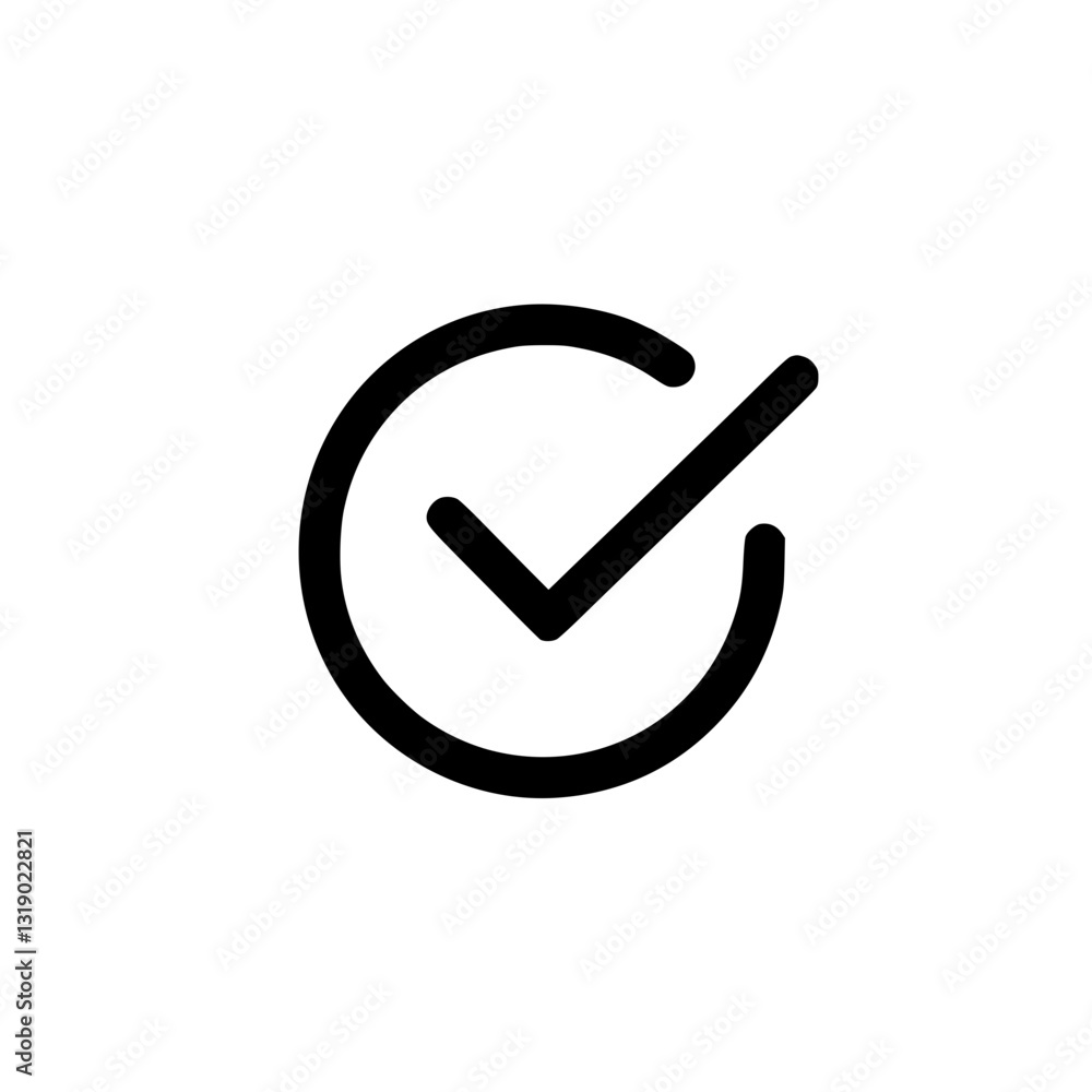 A simple bold check mark icon This universally recognizable symbol signifies acceptance confirmation or completion in various digital interfaces A simple bold check mark icon This universally recognizable symbol signifies acceptance confirmation or completion in various digital interfaces