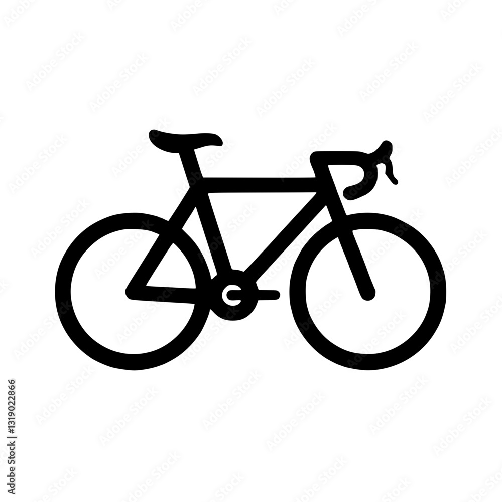 Simple Black Bicycle Icon Illustration Simple Black Bicycle Icon Illustration