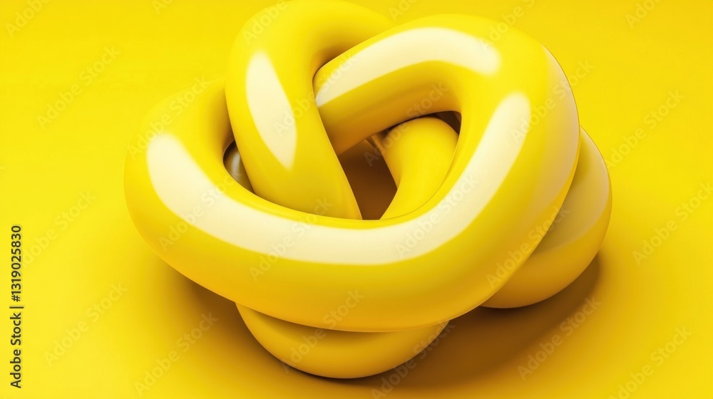 Obraz premium Abstract yellow knot on yellow background.