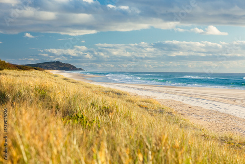 Early morning looking north along the eastern beach of Moreton Island. photo