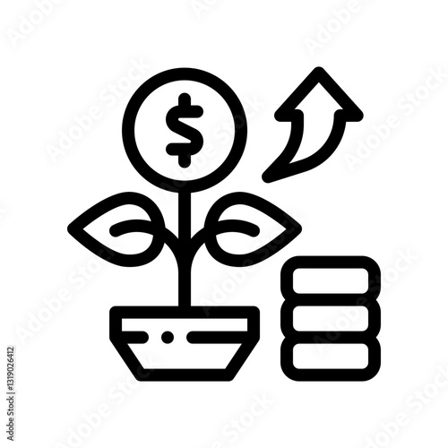 money growth tips line icon