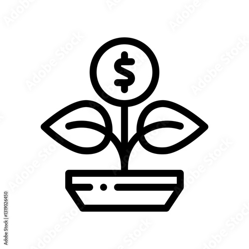 money plant line icon