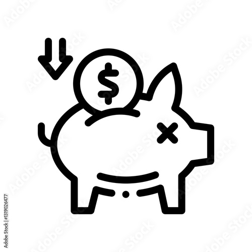money savings line icon
