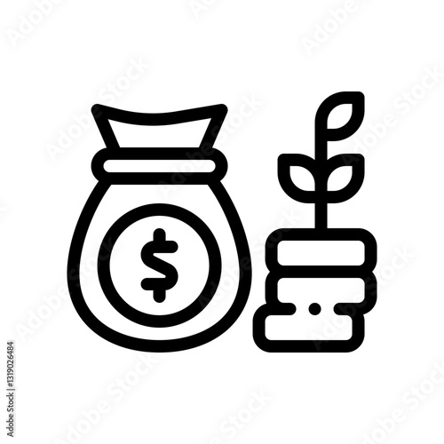 wealth accumulation line icon