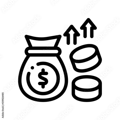 wealth accumulation strategy line icon
