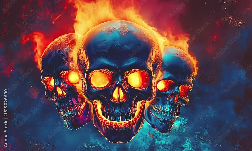 Skull in flames Skull in flames