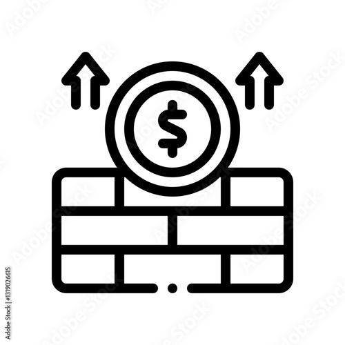 growing wealth line icon