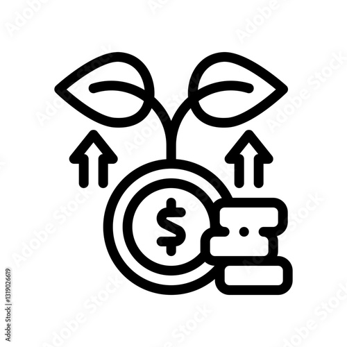 investment growth line icon