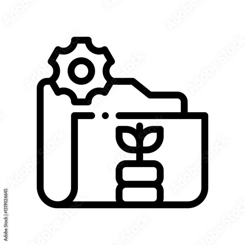 investment portfolio management line icon
