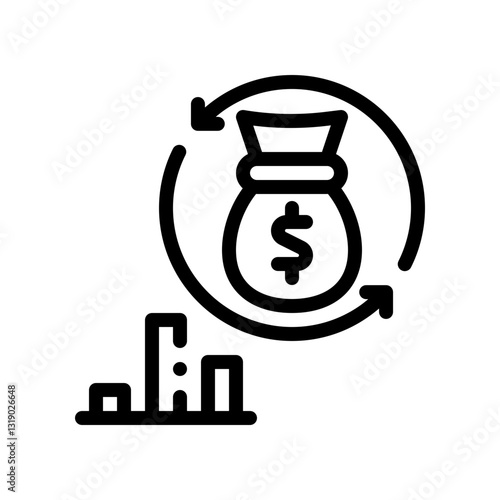 investment returns line icon