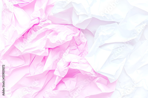 Wallpaper Mural Crumpled white and pink paper texture creating a soft abstract background with delicate pastel tones and a creative artistic feel Torontodigital.ca
