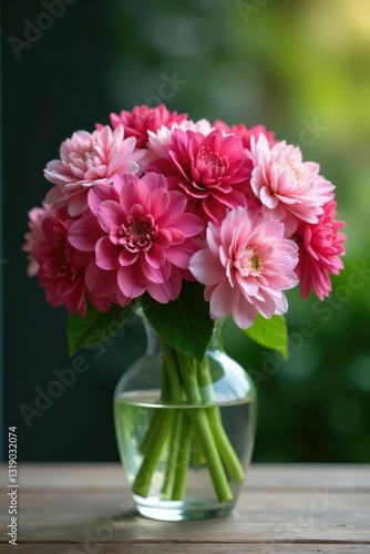 Wallpaper Mural A bouquet of fresh hortensia flowers in a vase, stems, garden Torontodigital.ca