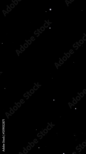Approaching a bright star field with different sizes and speeds, black background