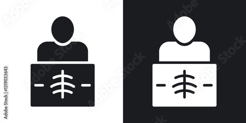 X ray icons in solid black and white collection