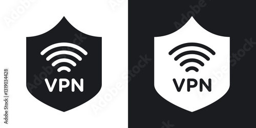 VPN icons in solid black and white collection