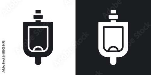 Urinal icons in solid black and white collection