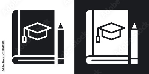 Thesis icons in solid black and white collection