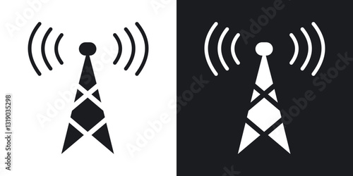 Telecom icons in solid black and white collection