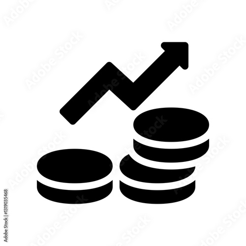 money growth chart glyph icon